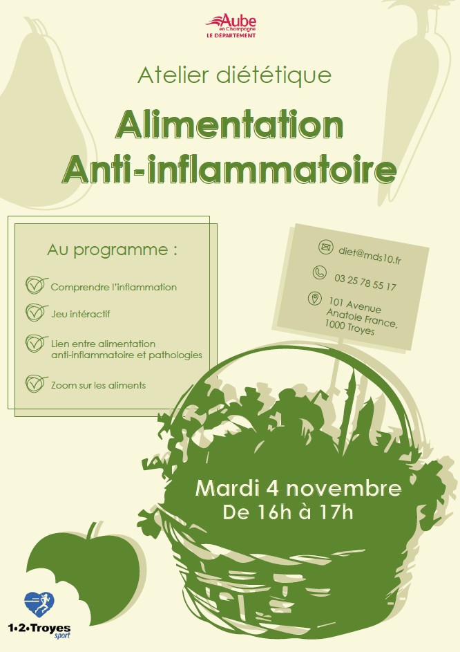 Une nouvelle session d'atelier diététique est ouverte ! affiche atelier diététique